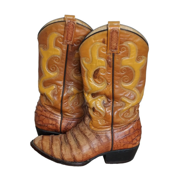 Rudel Vintage Leather‎ Lizard Cowboy Western Boots - Picture 1 of 16